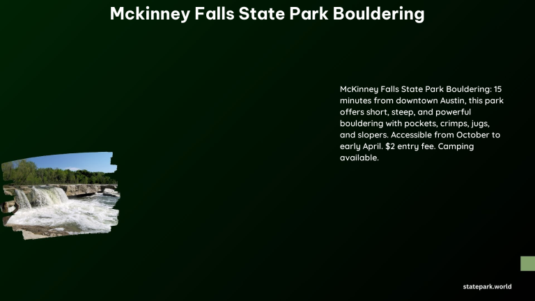 McKinney Falls State Park Bouldering