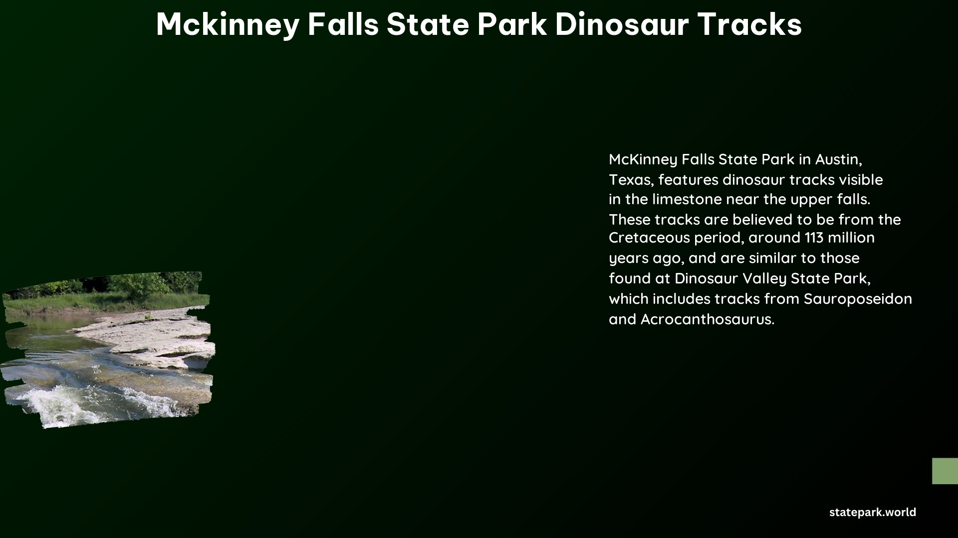 McKinney Falls State Park Dinosaur Tracks