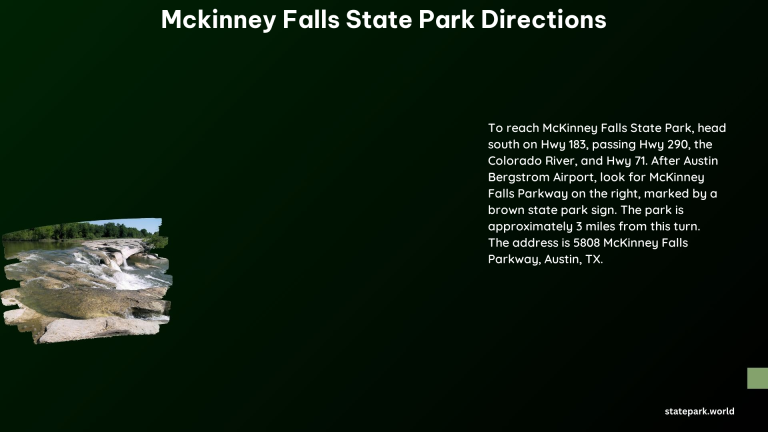 McKinney Falls State Park Directions