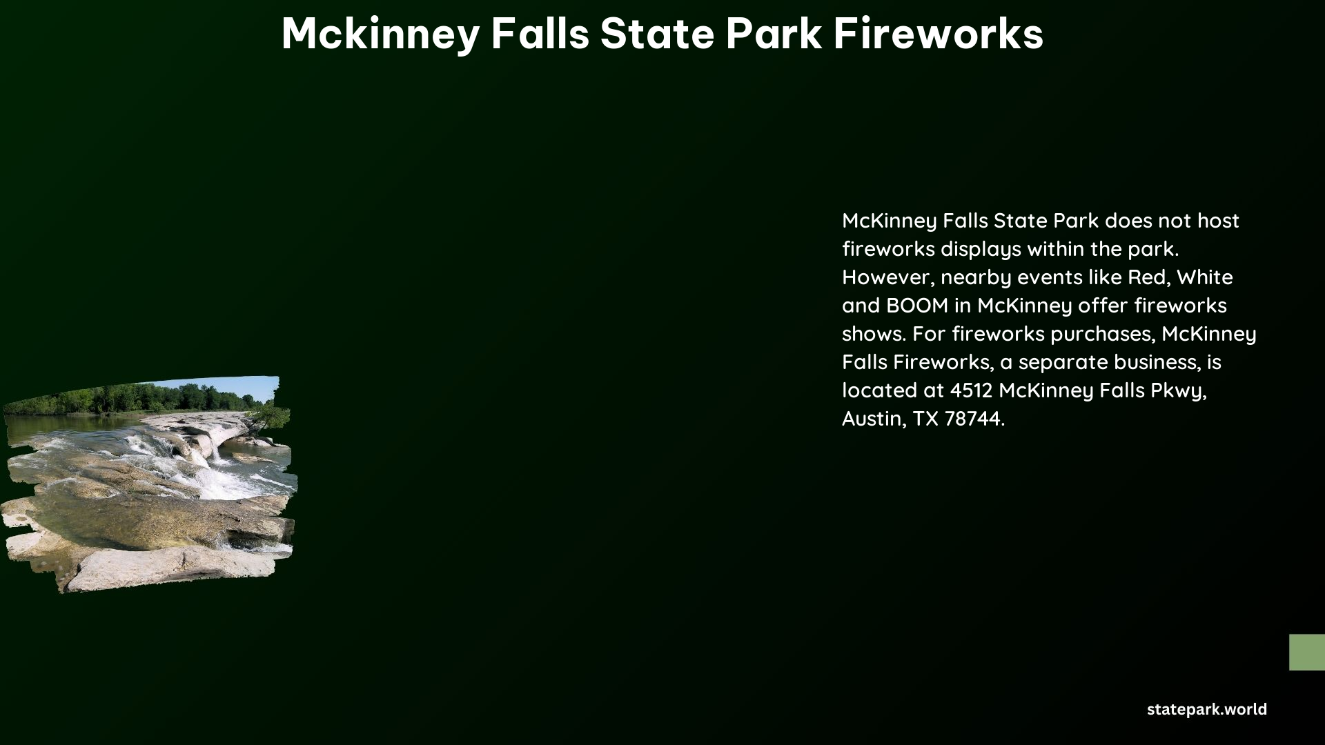 McKinney Falls State Park Fireworks