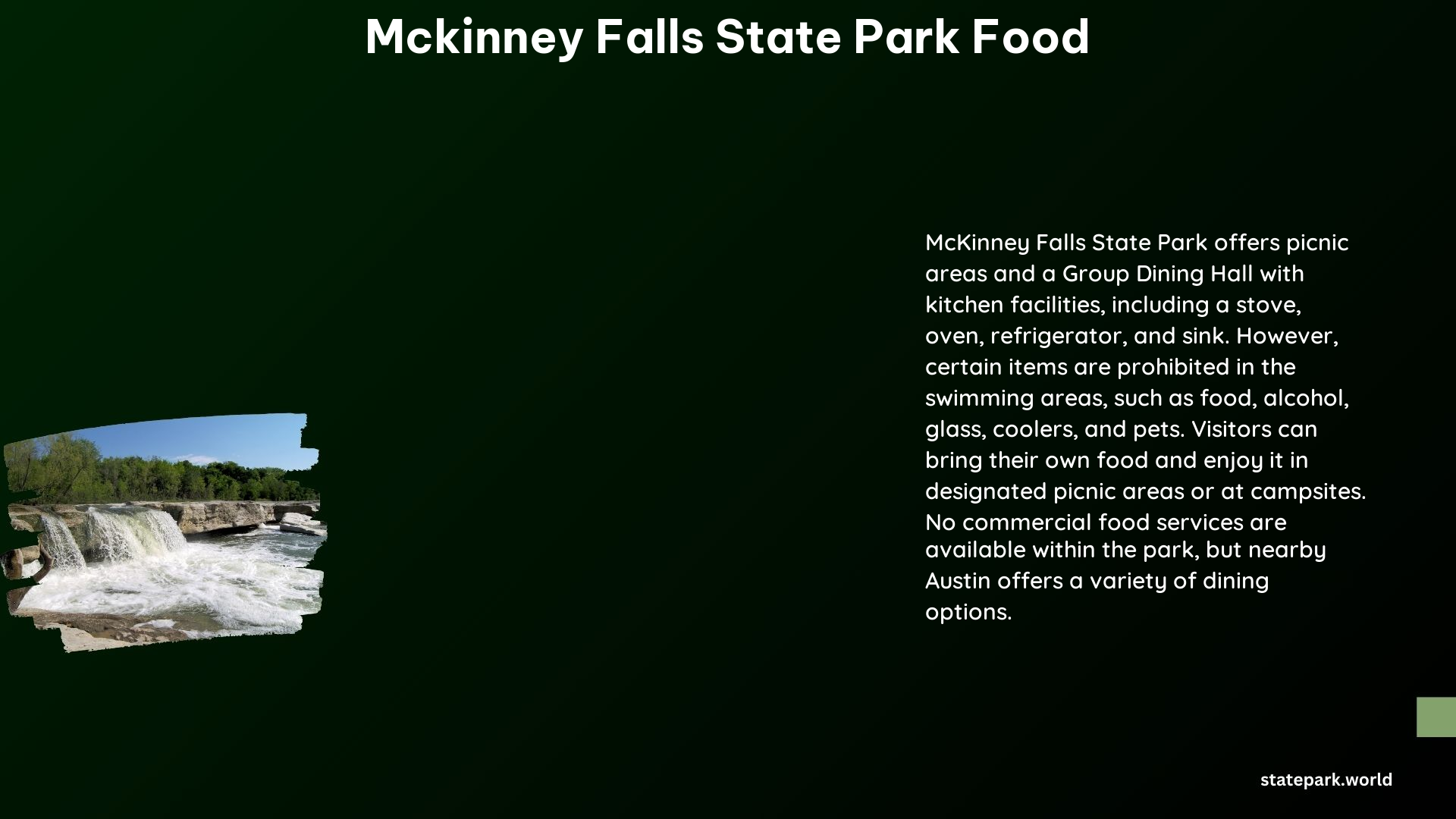 McKinney Falls State Park Food