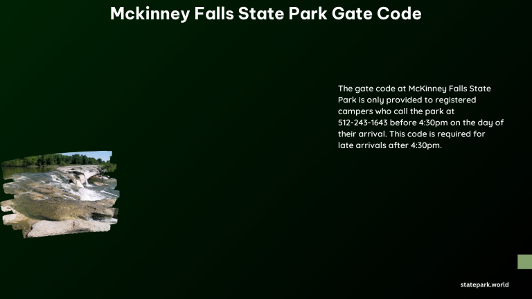 McKinney Falls State Park Gate Code