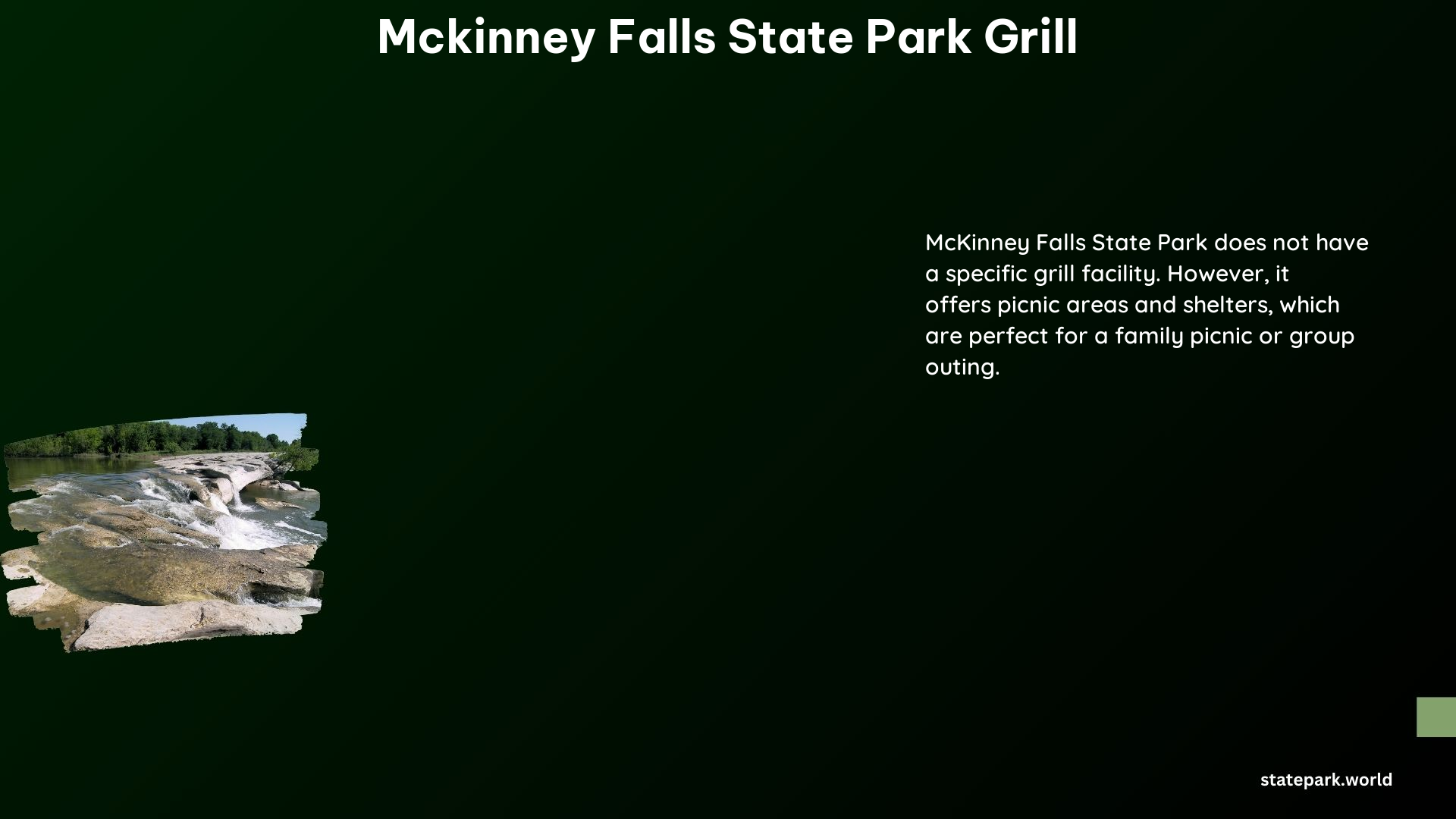 McKinney Falls State Park Grill