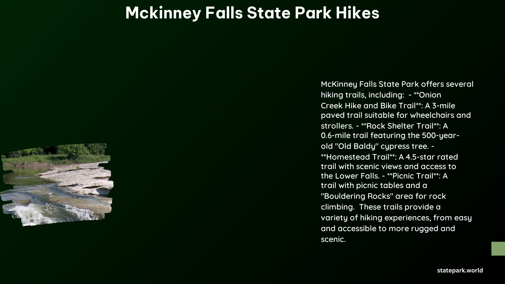 McKinney Falls State Park Hikes