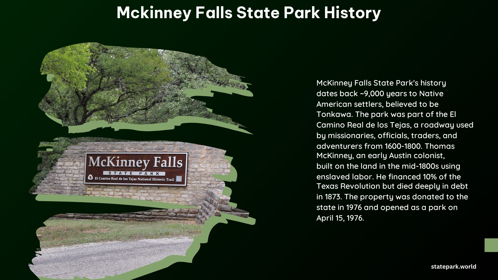 McKinney Falls State Park History