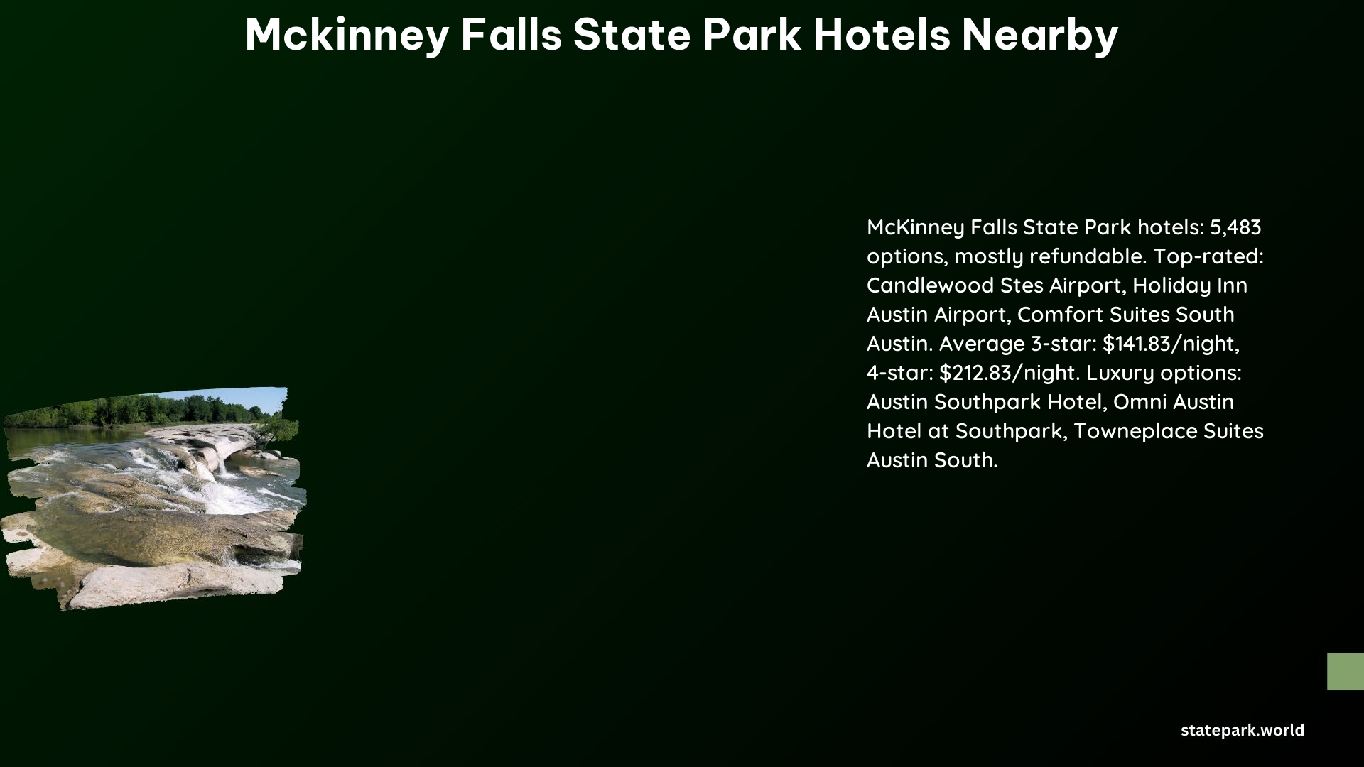 McKinney Falls State Park Hotels Nearby