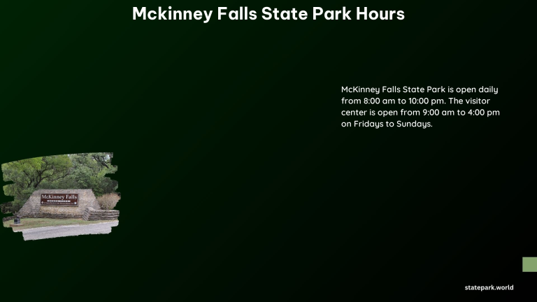 McKinney Falls State Park Hours