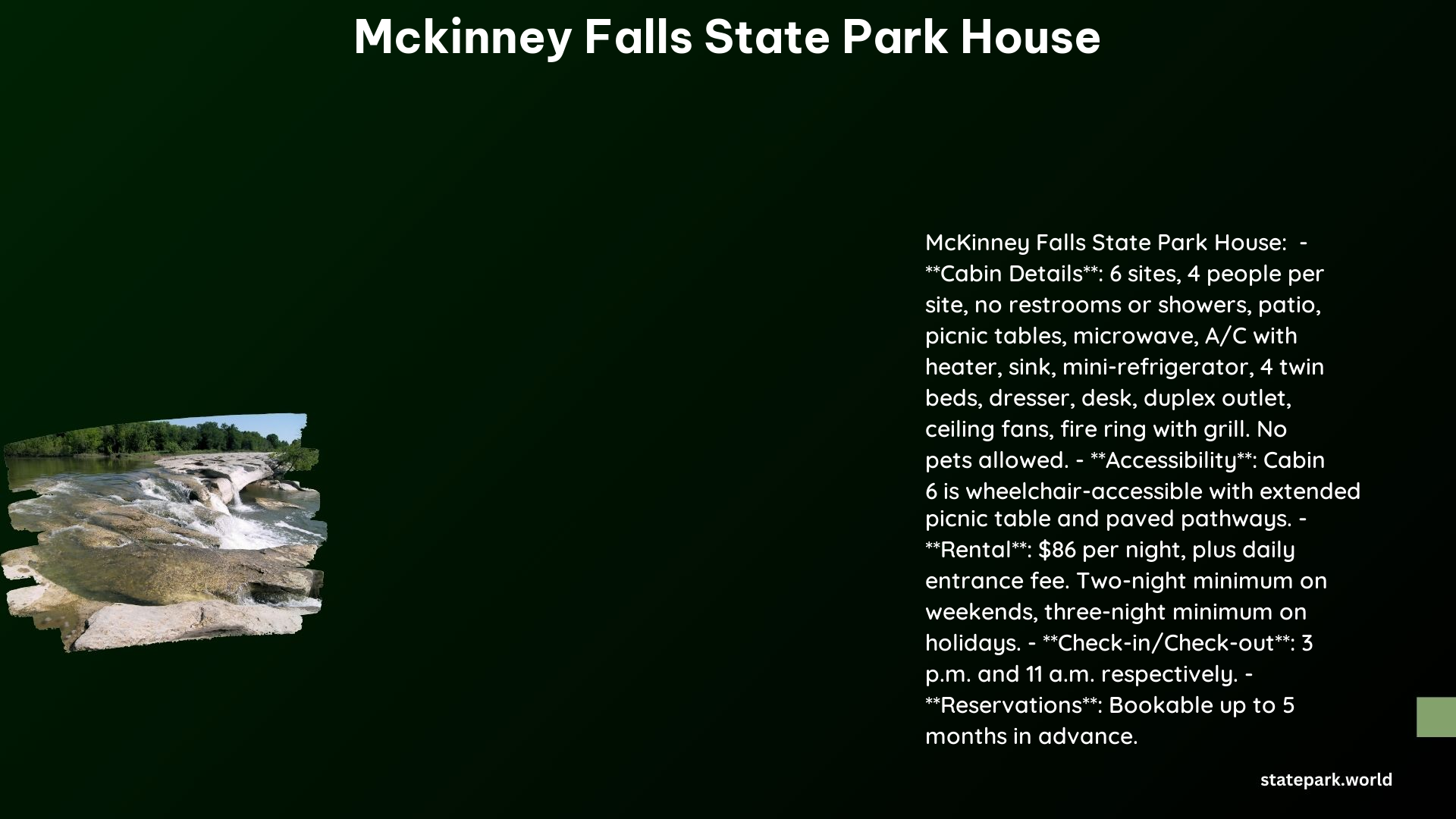 McKinney Falls State Park House