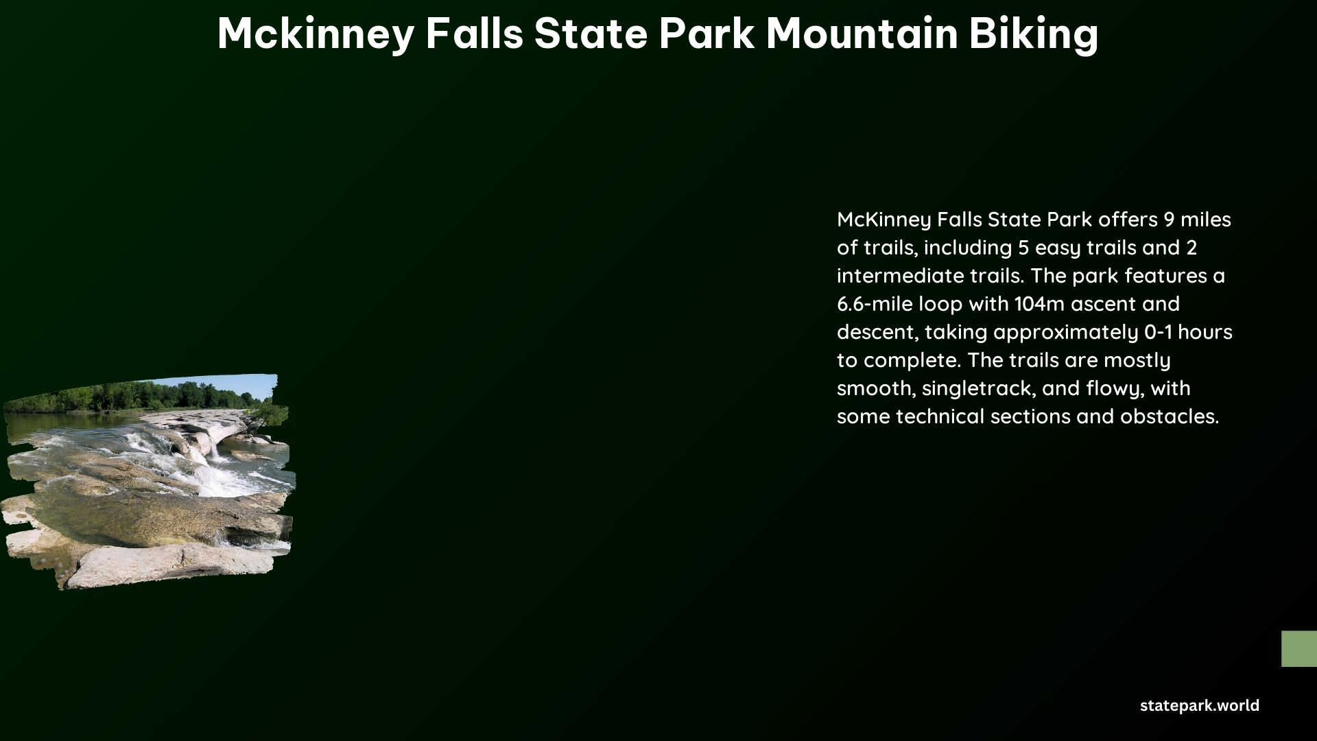 McKinney Falls State Park Mountain Biking