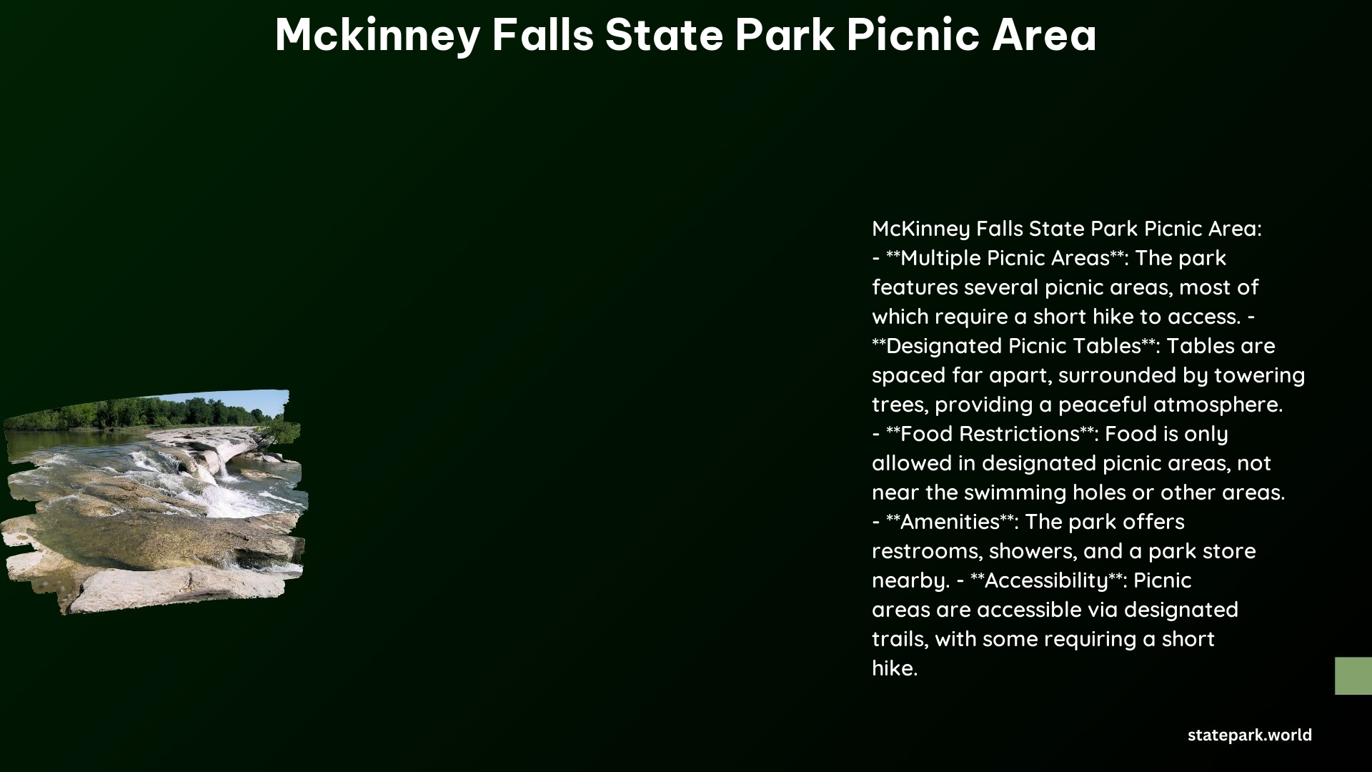 McKinney Falls State Park Picnic Area