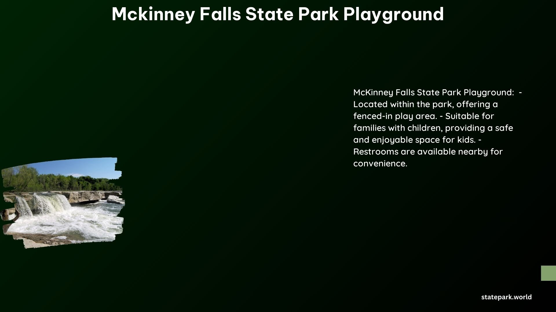 McKinney Falls State Park Playground