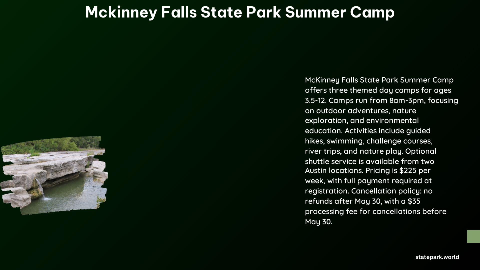 McKinney Falls State Park Summer Camp