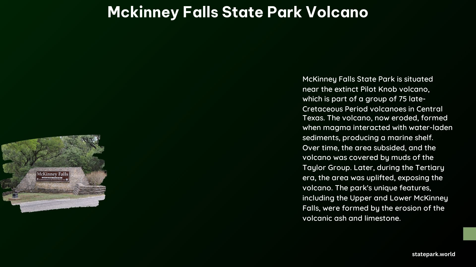 McKinney Falls State Park Volcano