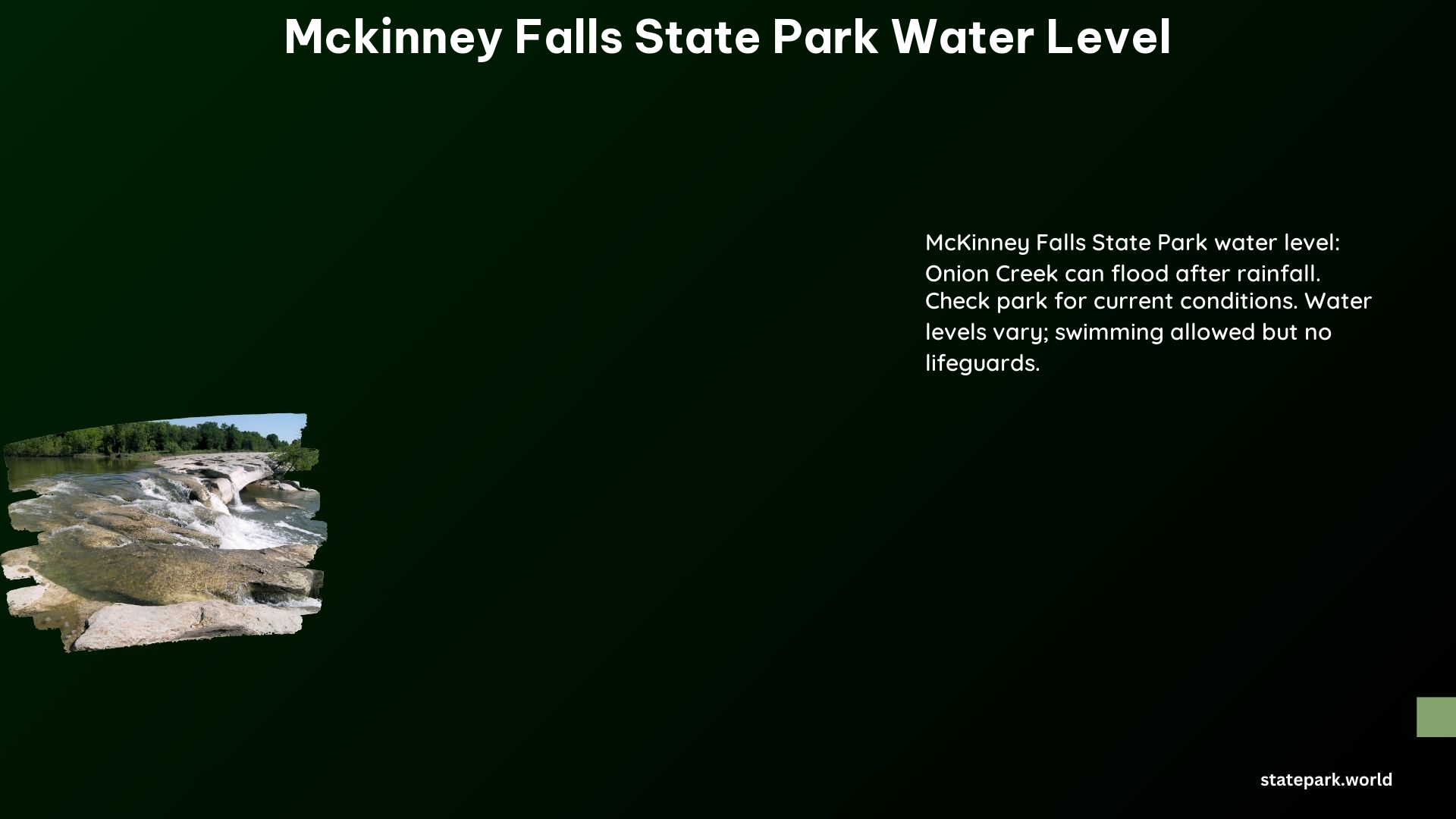 McKinney Falls State Park Water Level