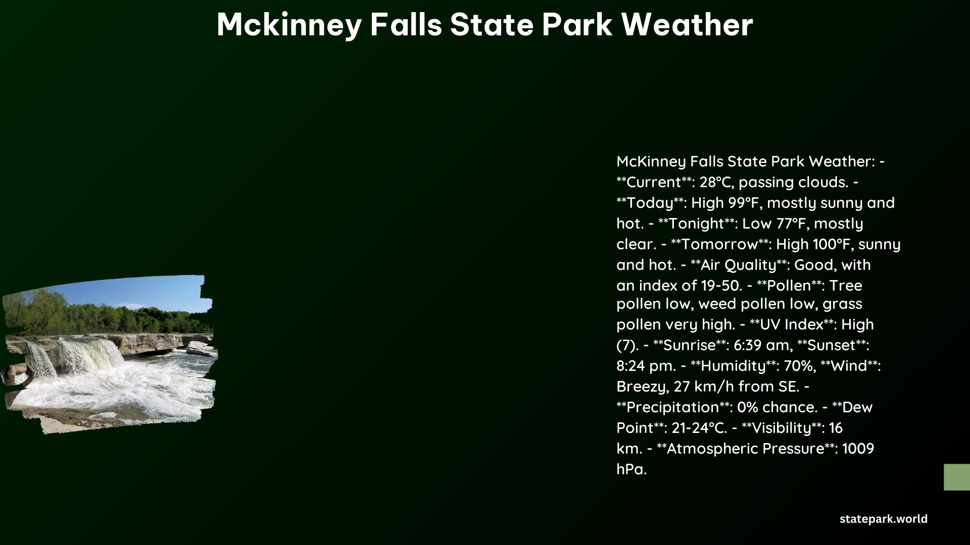 McKinney Falls State Park Weather