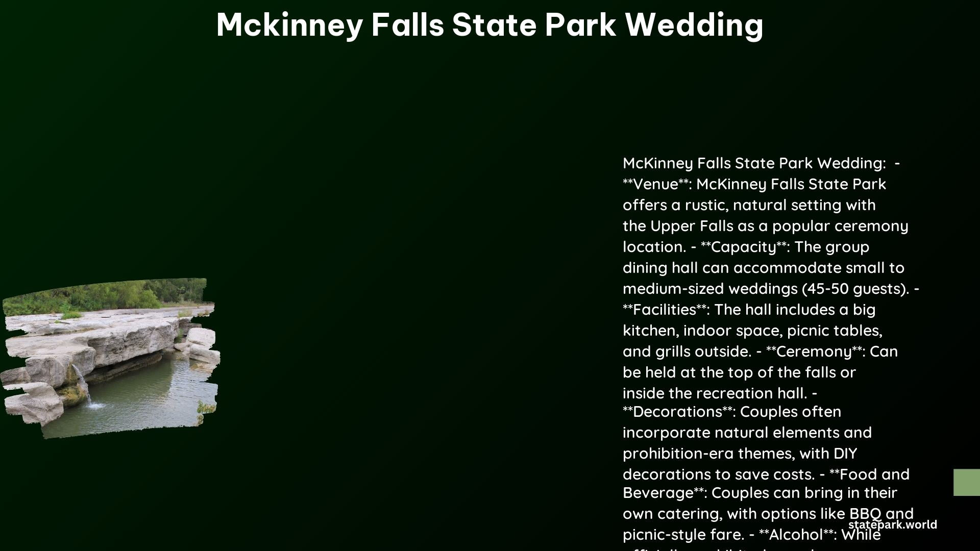 McKinney Falls State Park Wedding