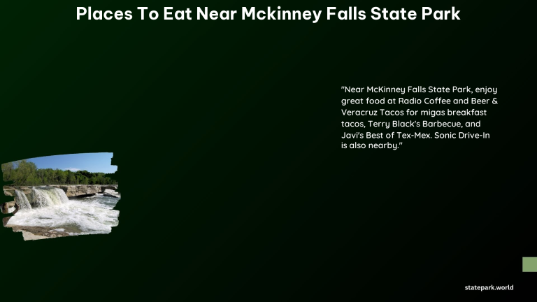 Places to Eat Near McKinney Falls State Park