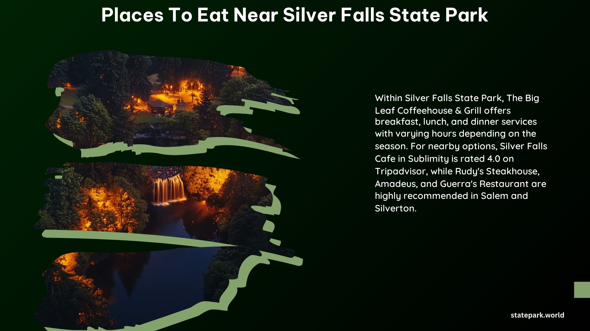 Places to Eat Near Silver Falls State Park