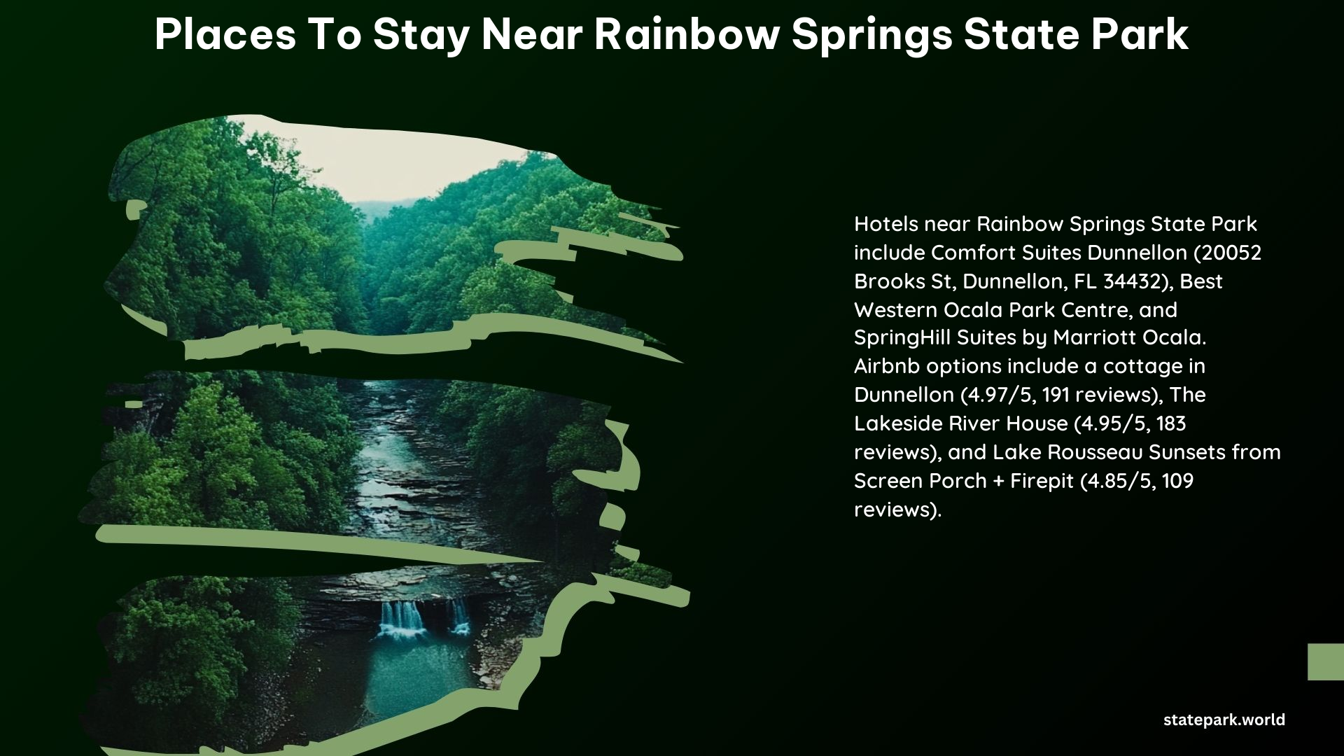 Places to Stay Near Rainbow Springs State Park