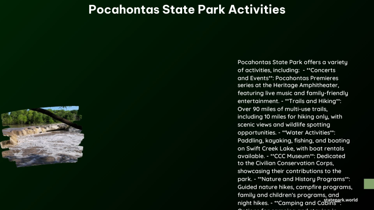 Pocahontas State Park Activities