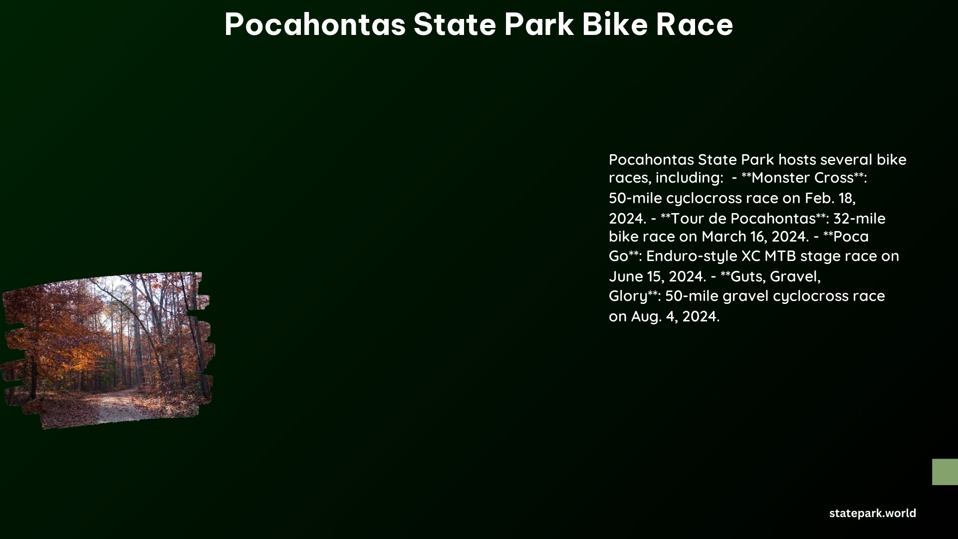 Pocahontas State Park Bike Race