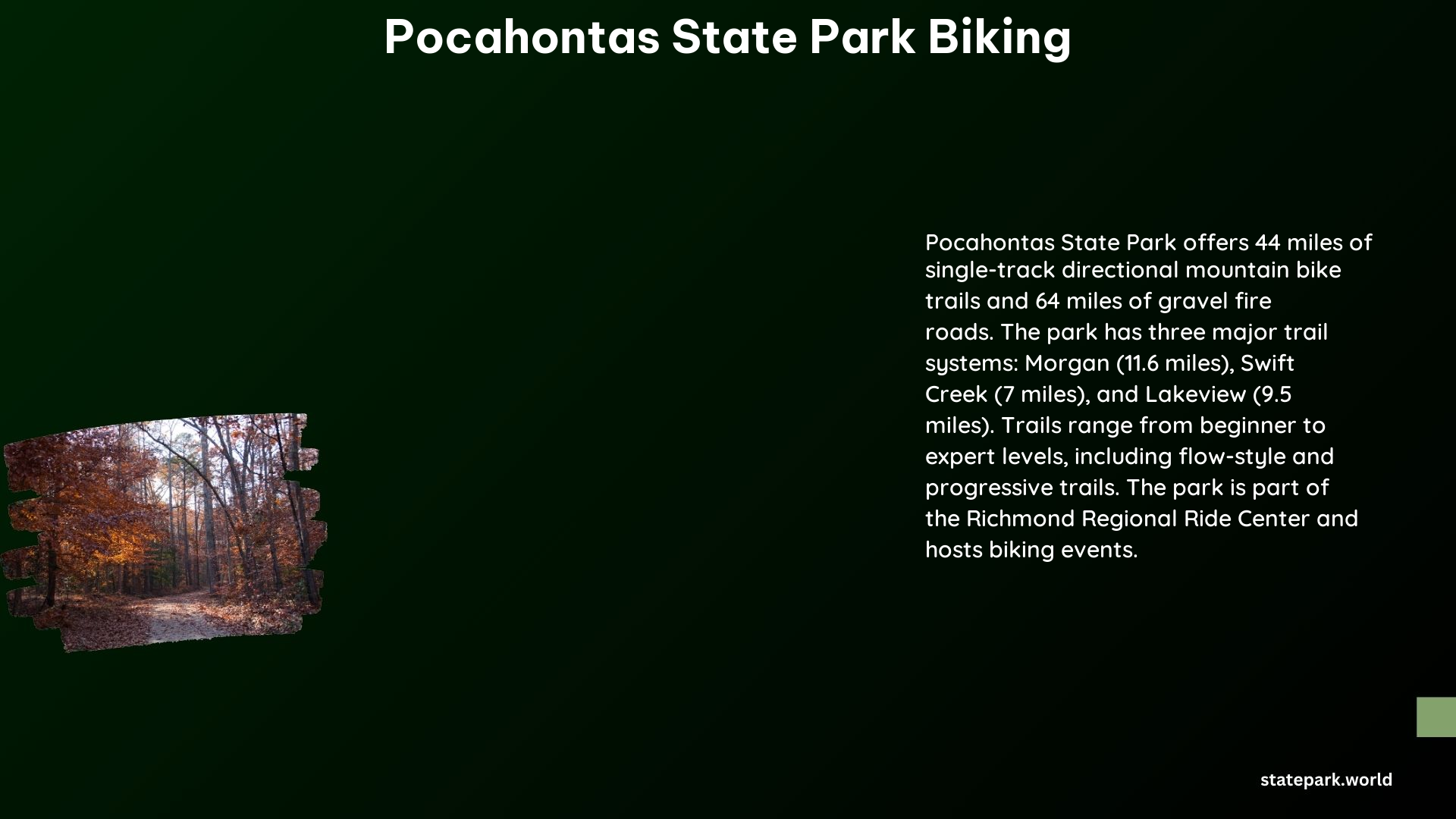 Pocahontas State Park Biking