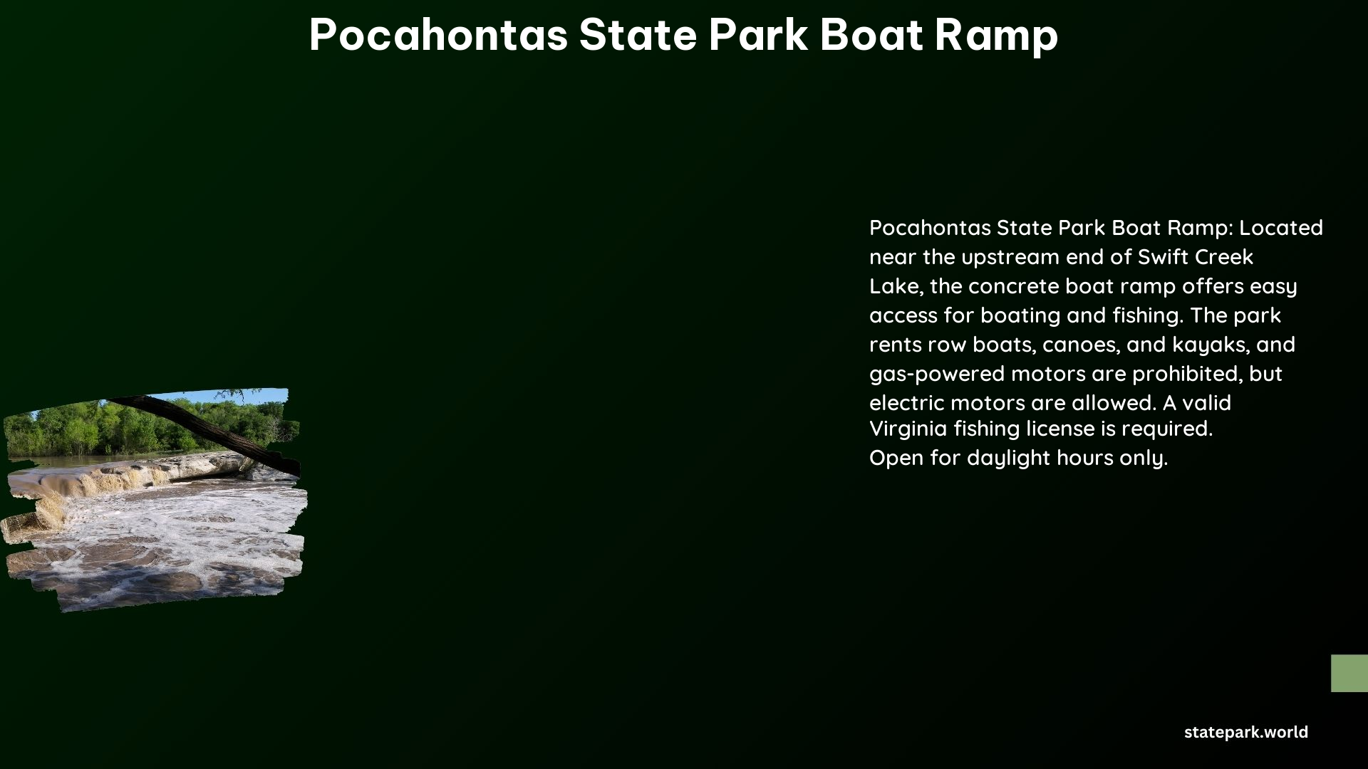 Pocahontas State Park Boat Ramp