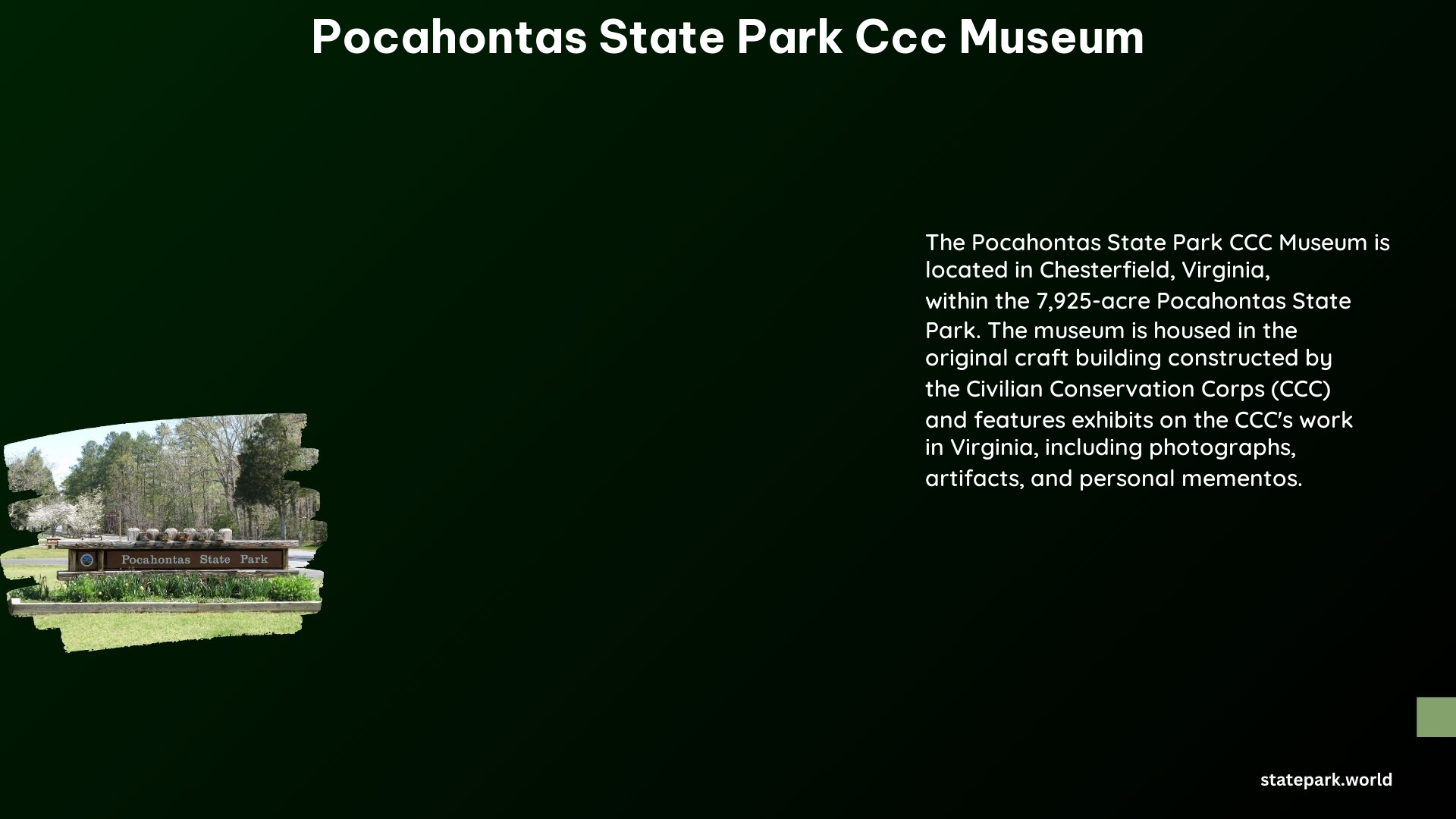 Pocahontas State Park CCC Museum