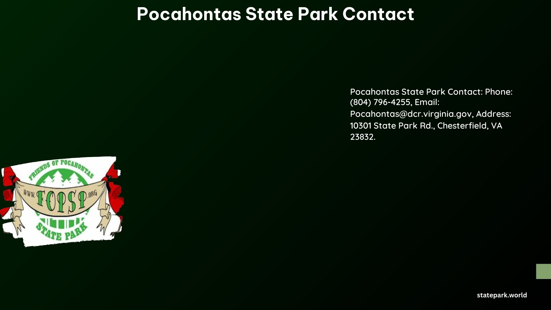 Pocahontas State Park Contact