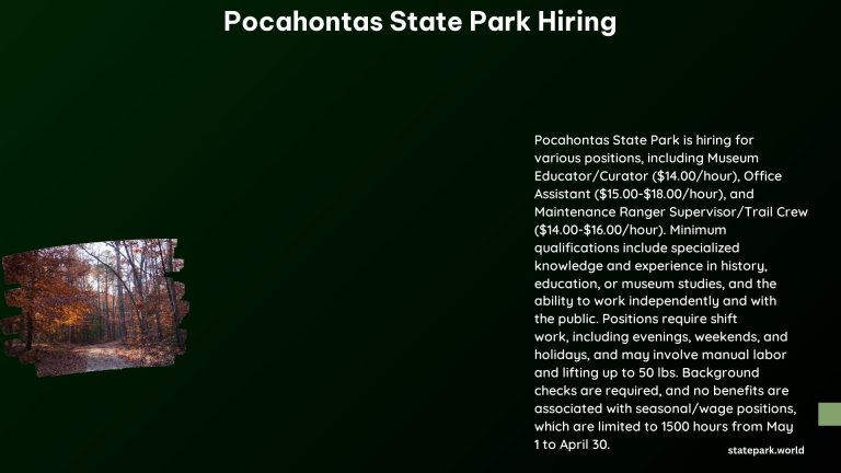 Pocahontas State Park Hiring