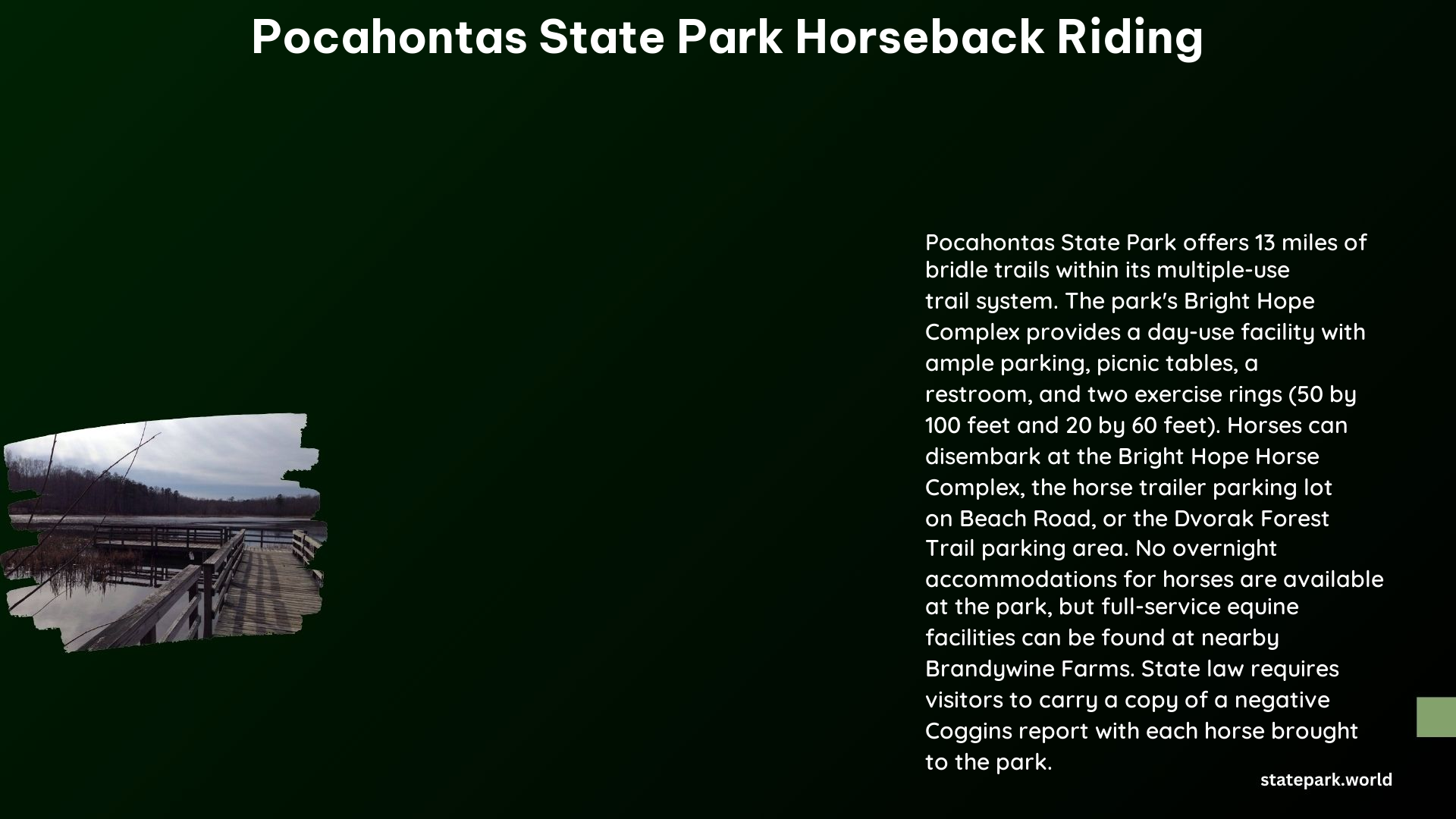 Pocahontas State Park Horseback Riding