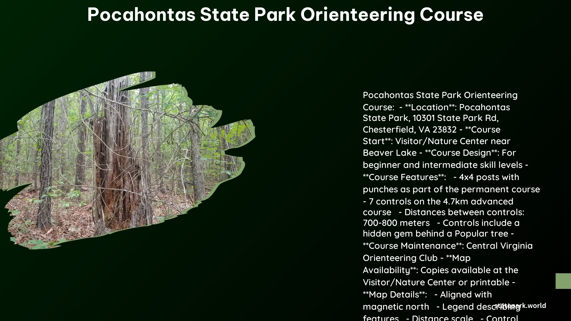 Pocahontas State Park Orienteering Course