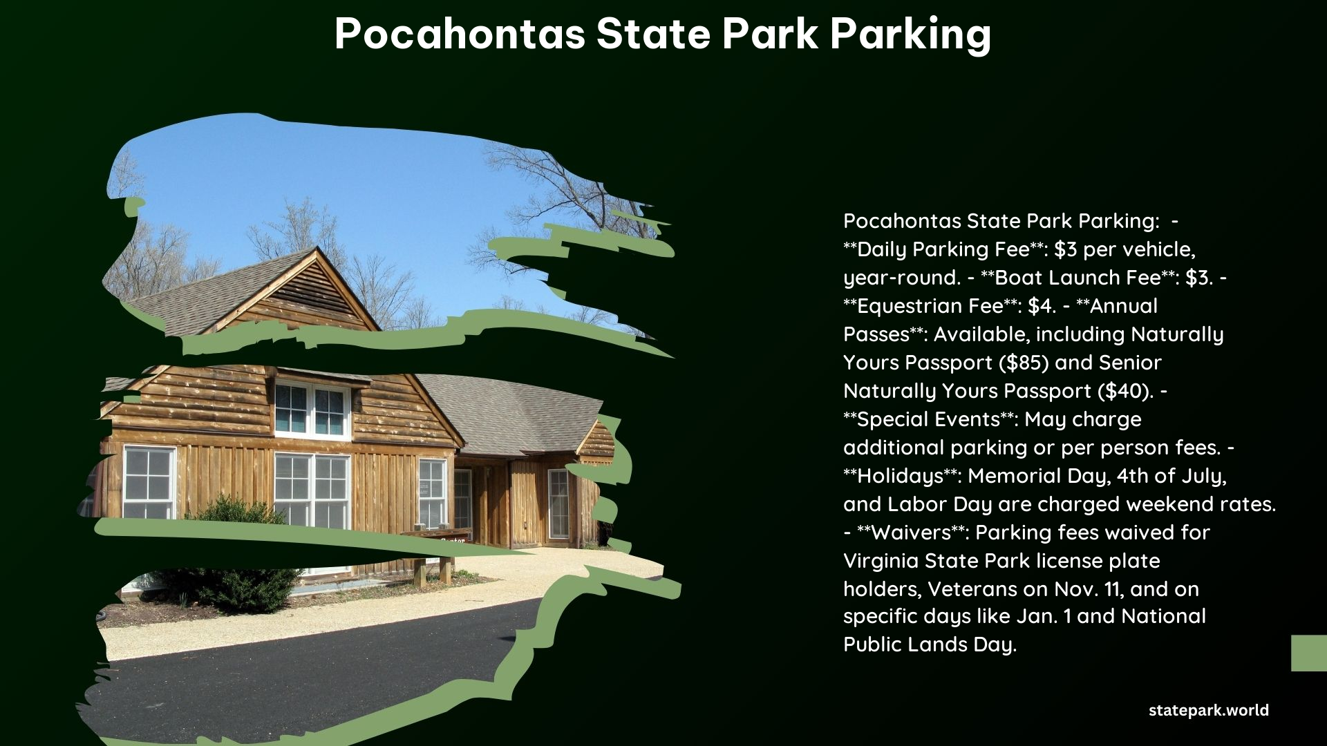 Pocahontas State Park Parking