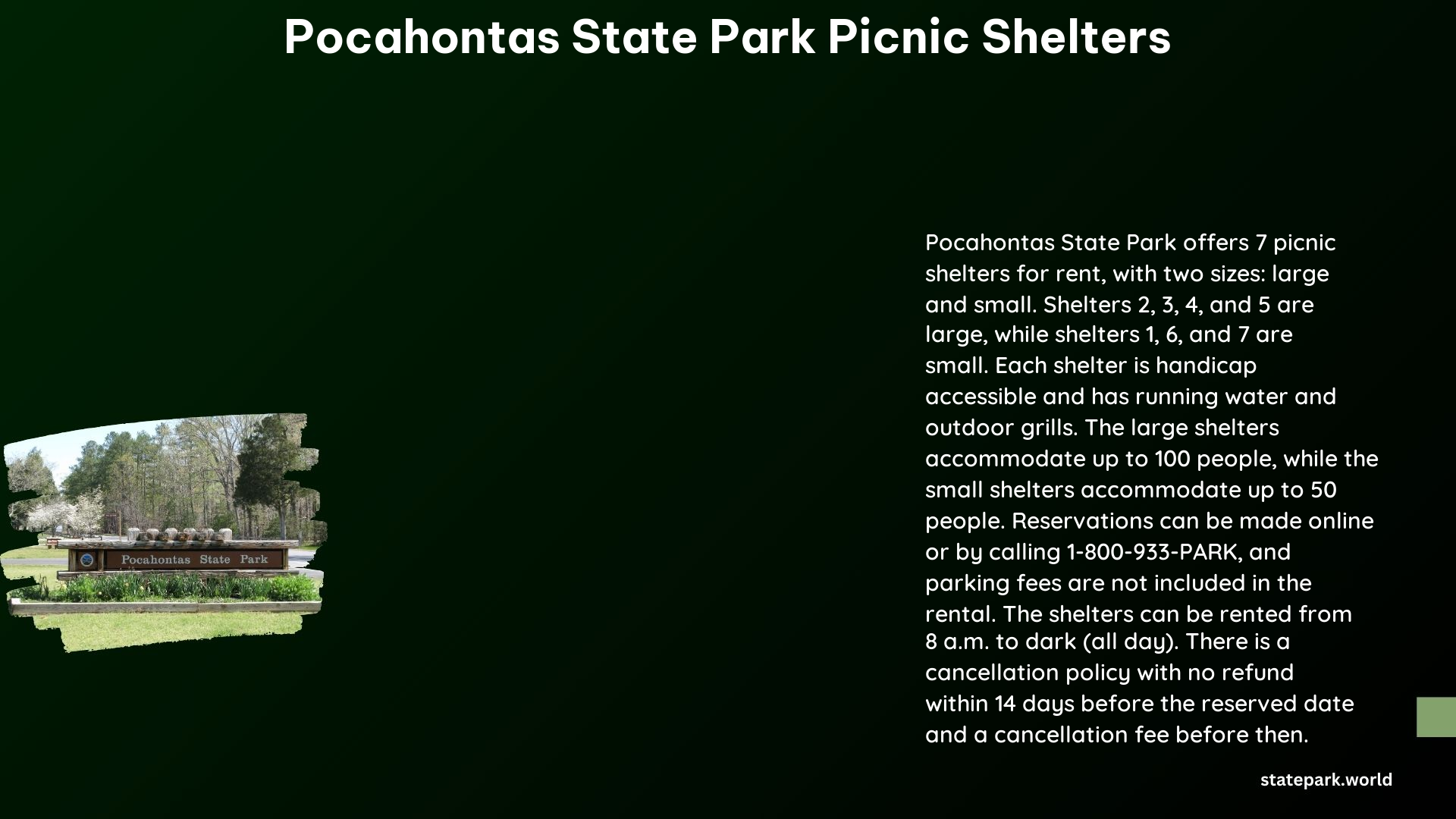 Pocahontas State Park Picnic Shelters