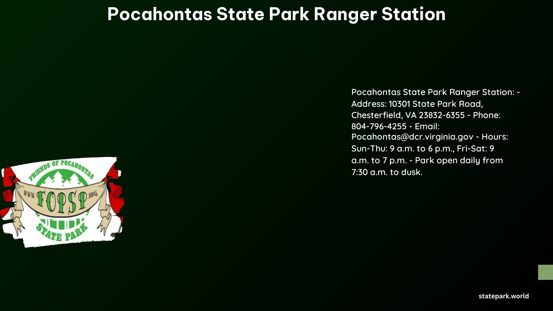 Pocahontas State Park Ranger Station