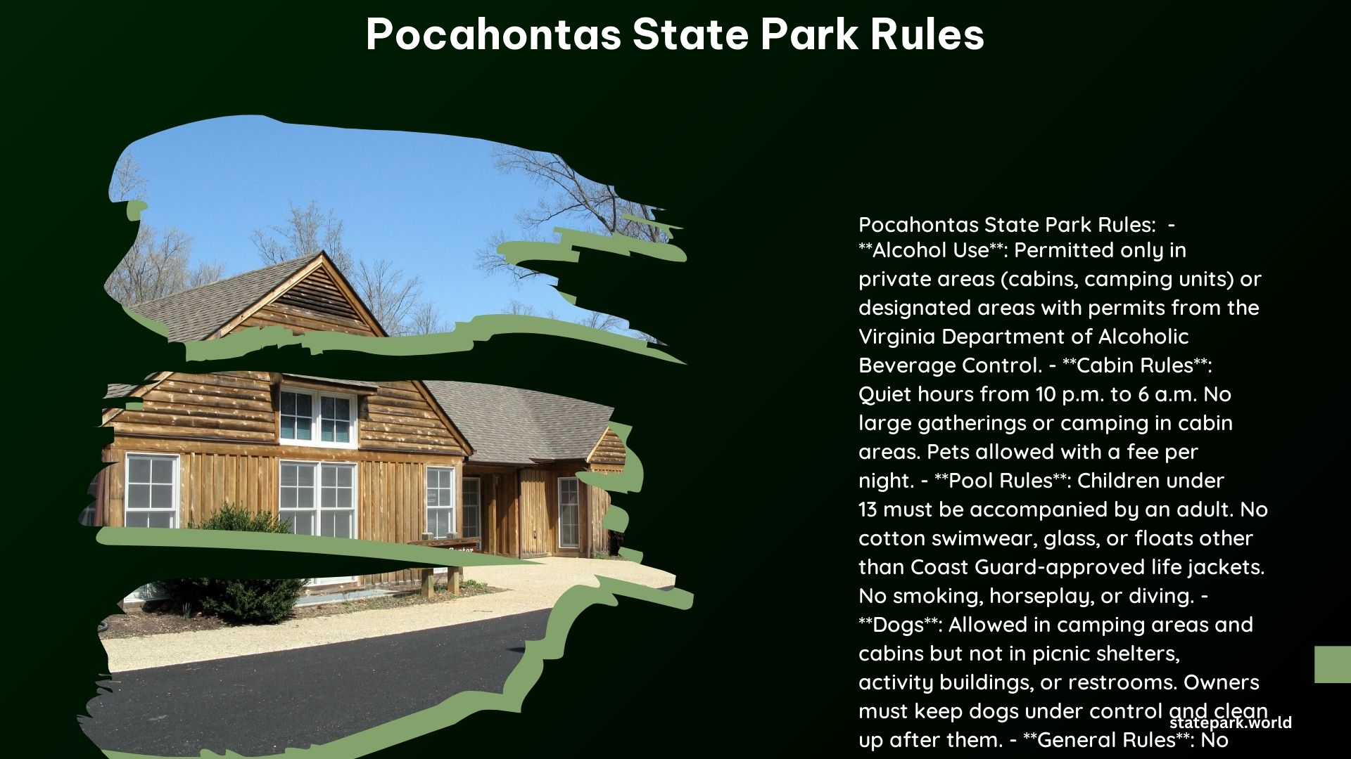 Pocahontas State Park Rules