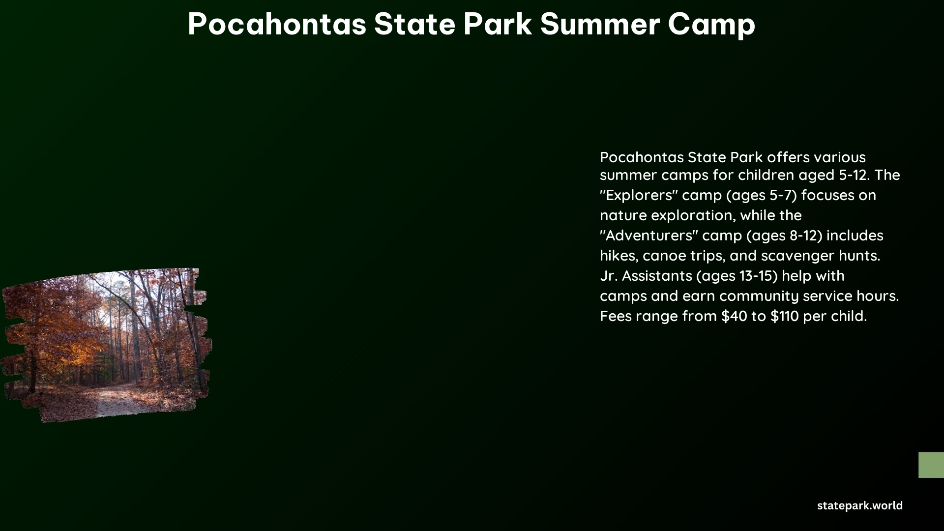 Pocahontas State Park Summer Camp