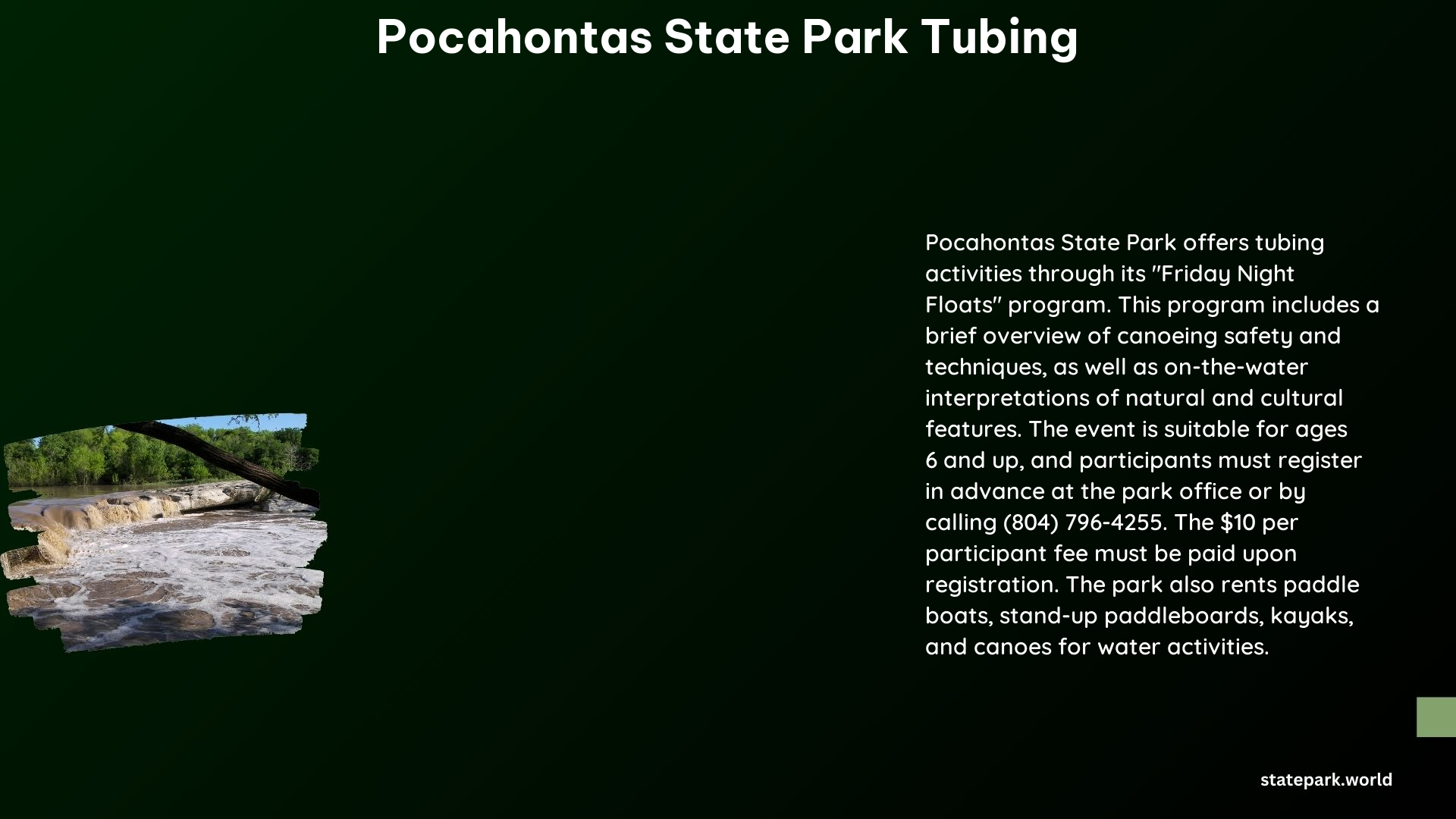 Pocahontas State Park Tubing