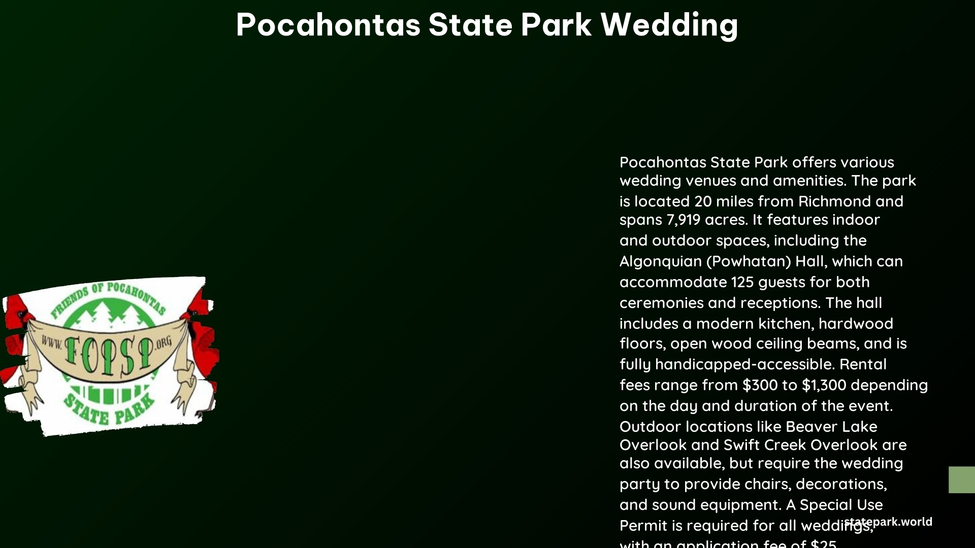 Pocahontas State Park Wedding