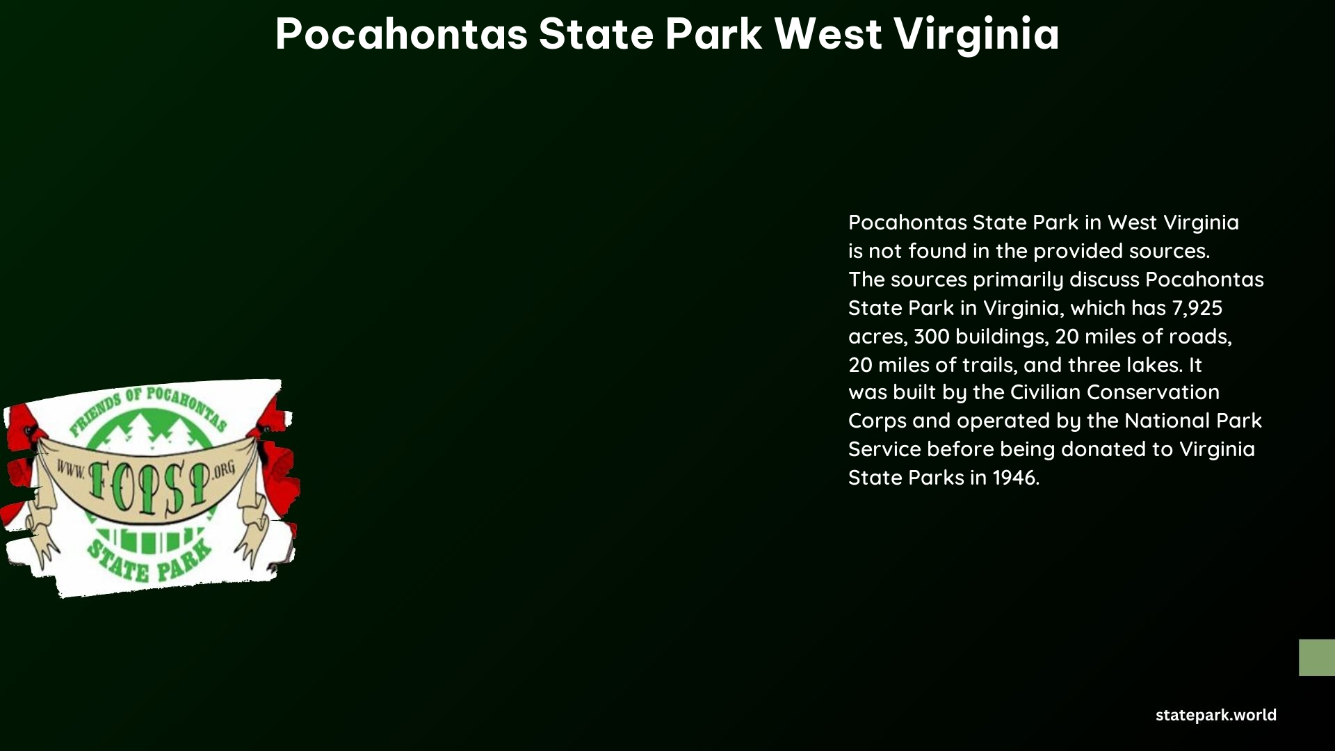 Pocahontas State Park West Virginia