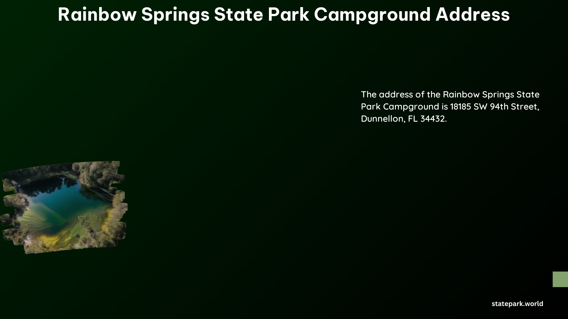 Rainbow Springs State Park Campground Address 1