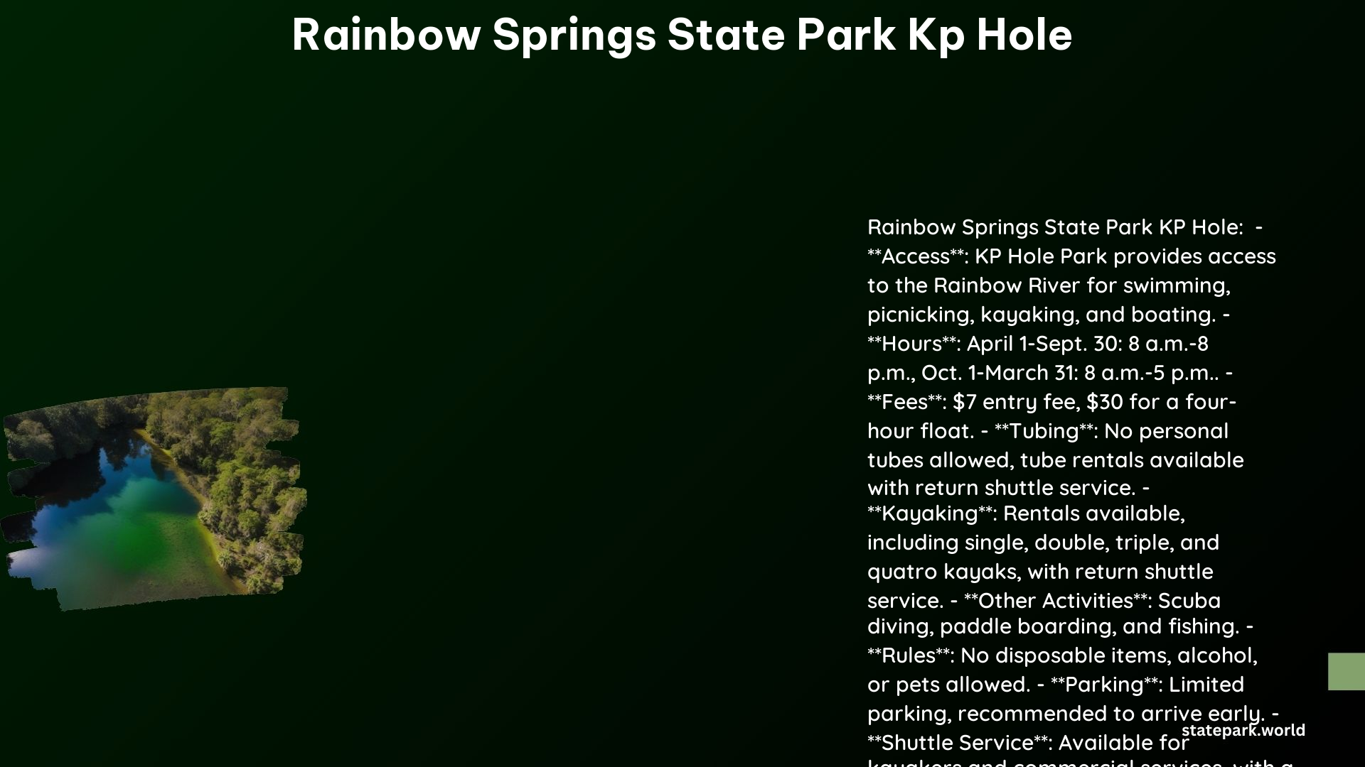 Rainbow Springs State Park KP Hole