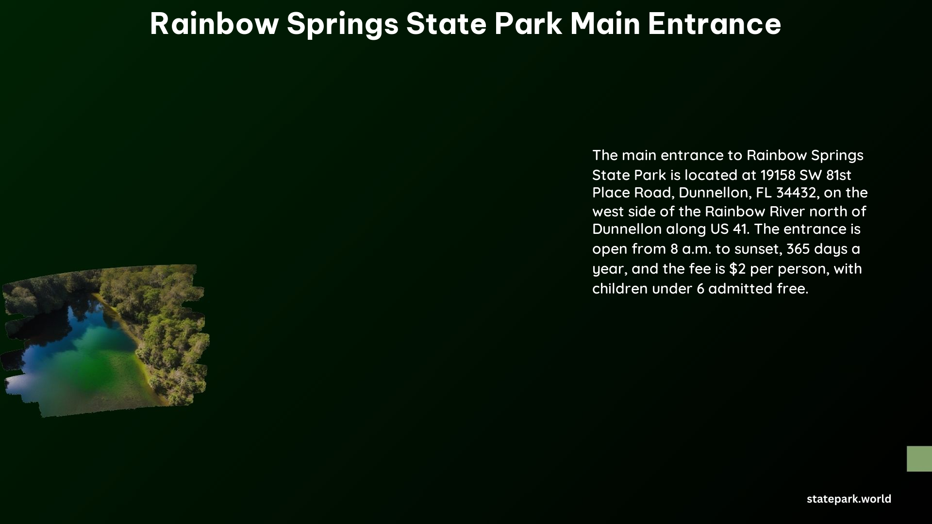 Rainbow Springs State Park Main Entrance