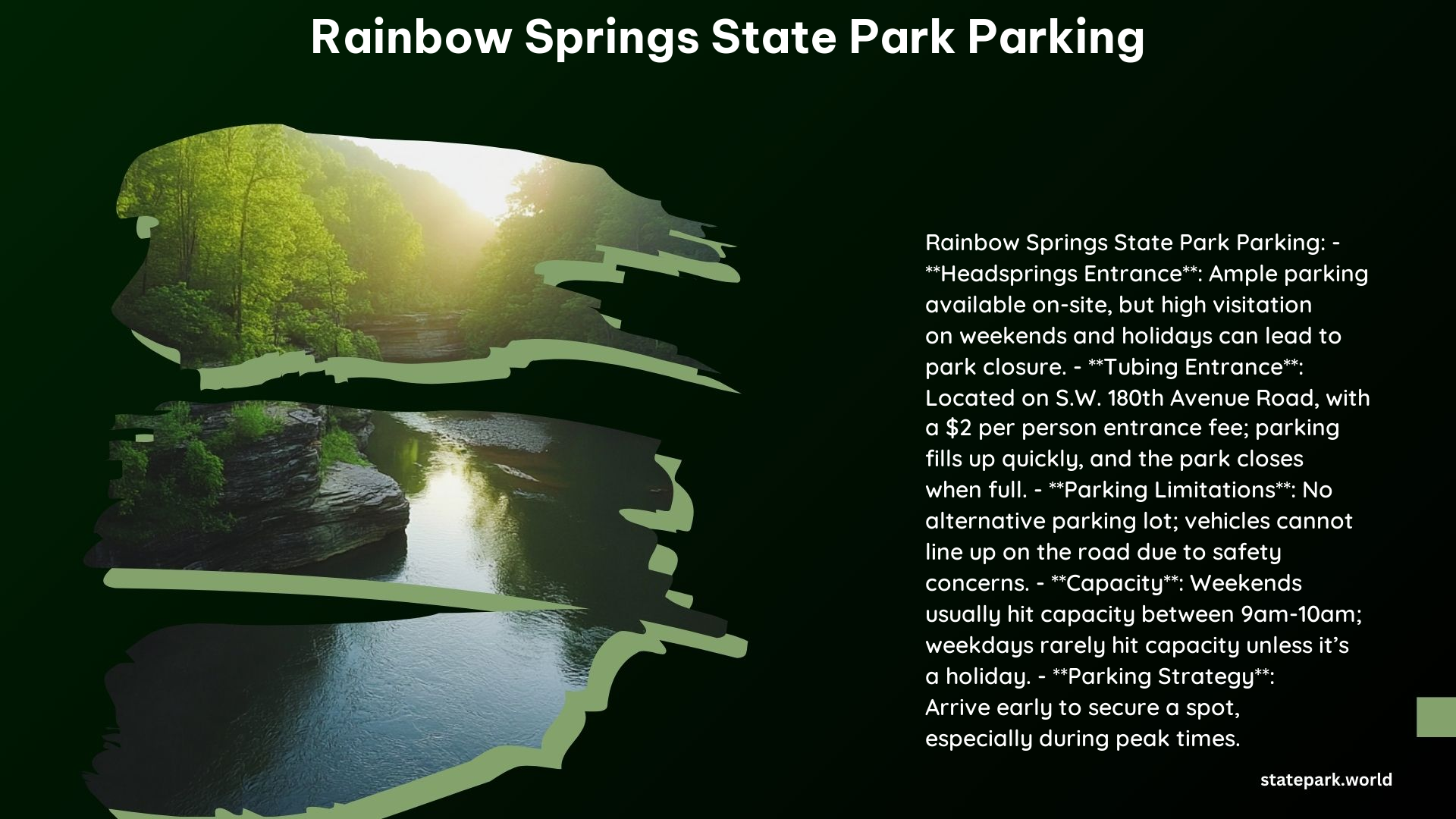 Rainbow Springs State Park Parking