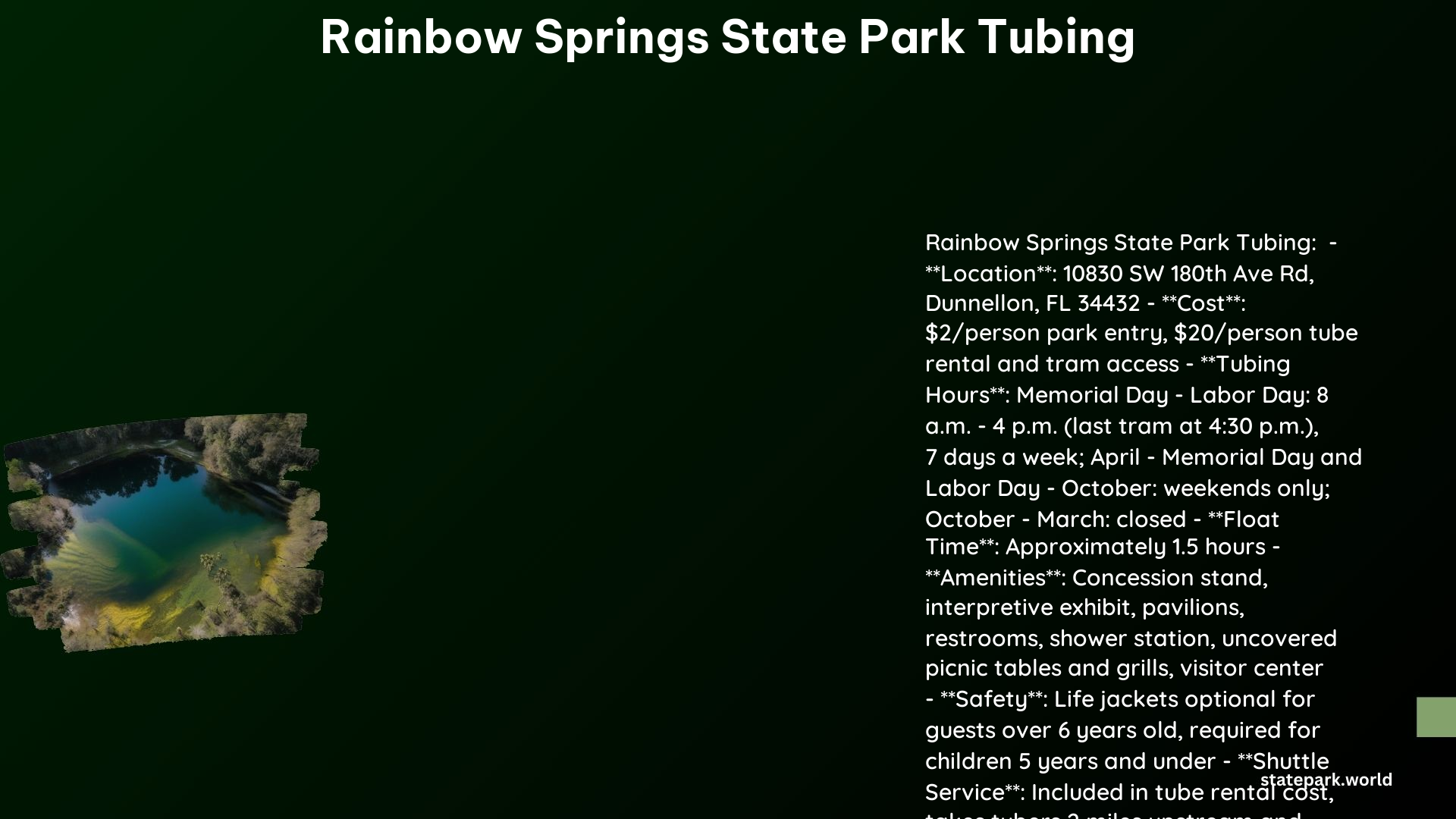 Rainbow Springs State Park Tubing