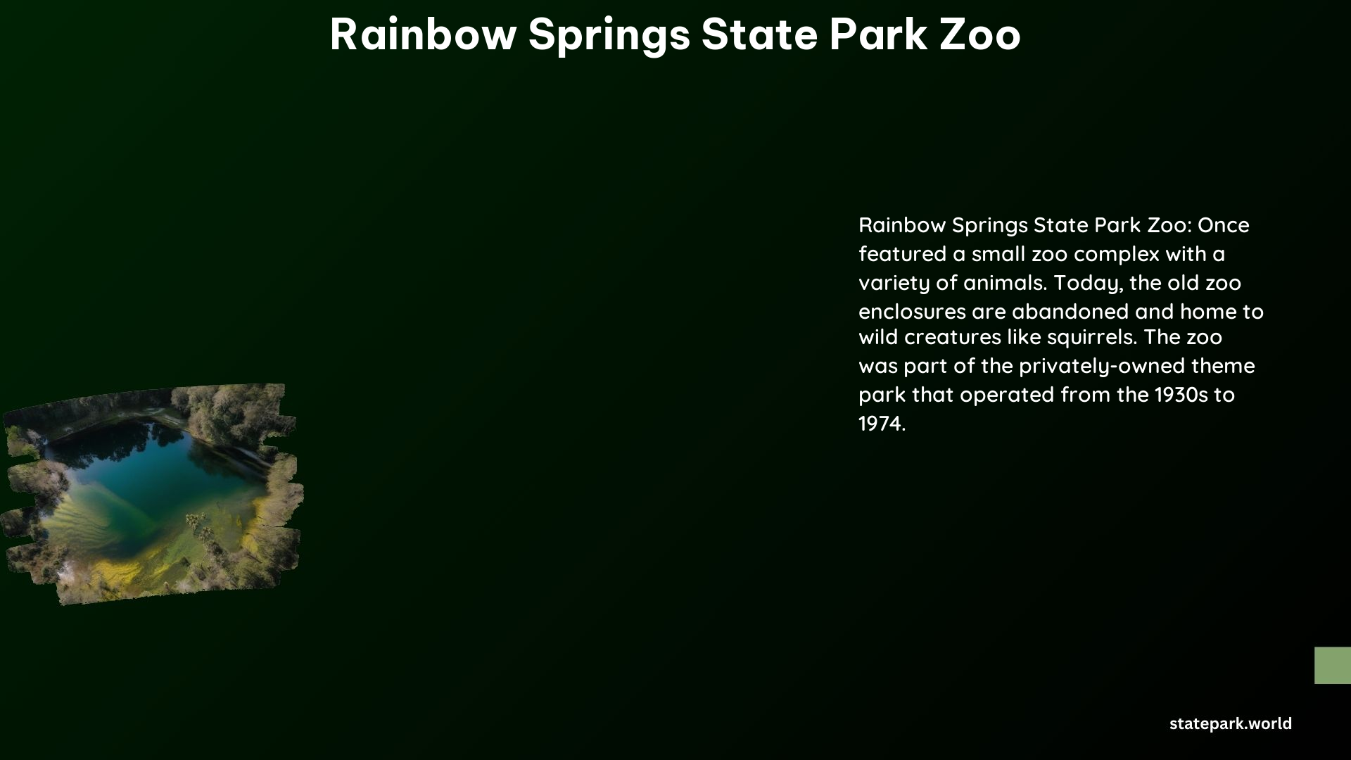 Rainbow Springs State Park Zoo