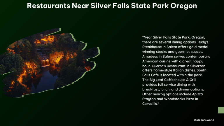 Restaurants Near Silver Falls State Park Oregon