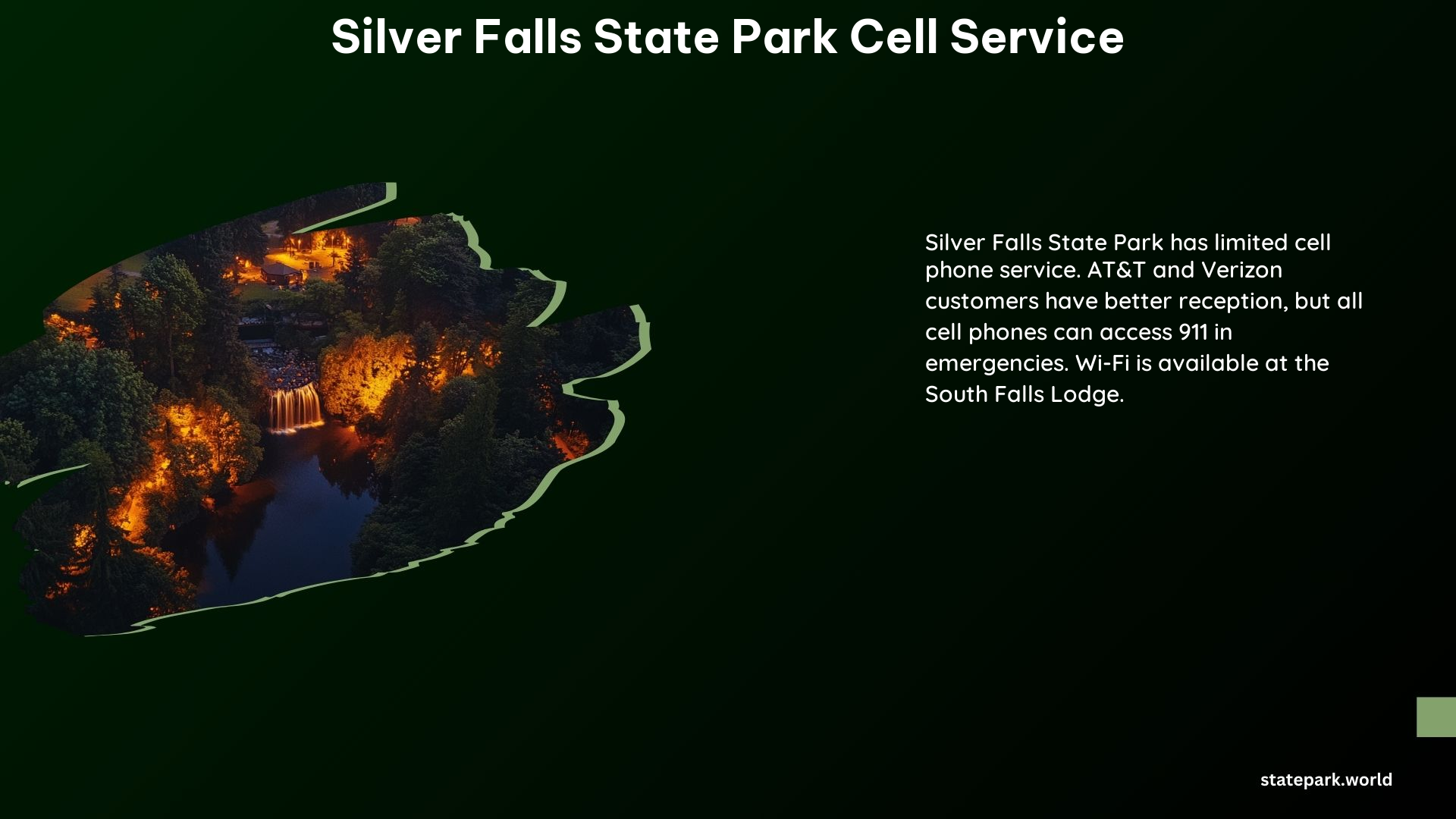 Silver Falls State Park Cell Service