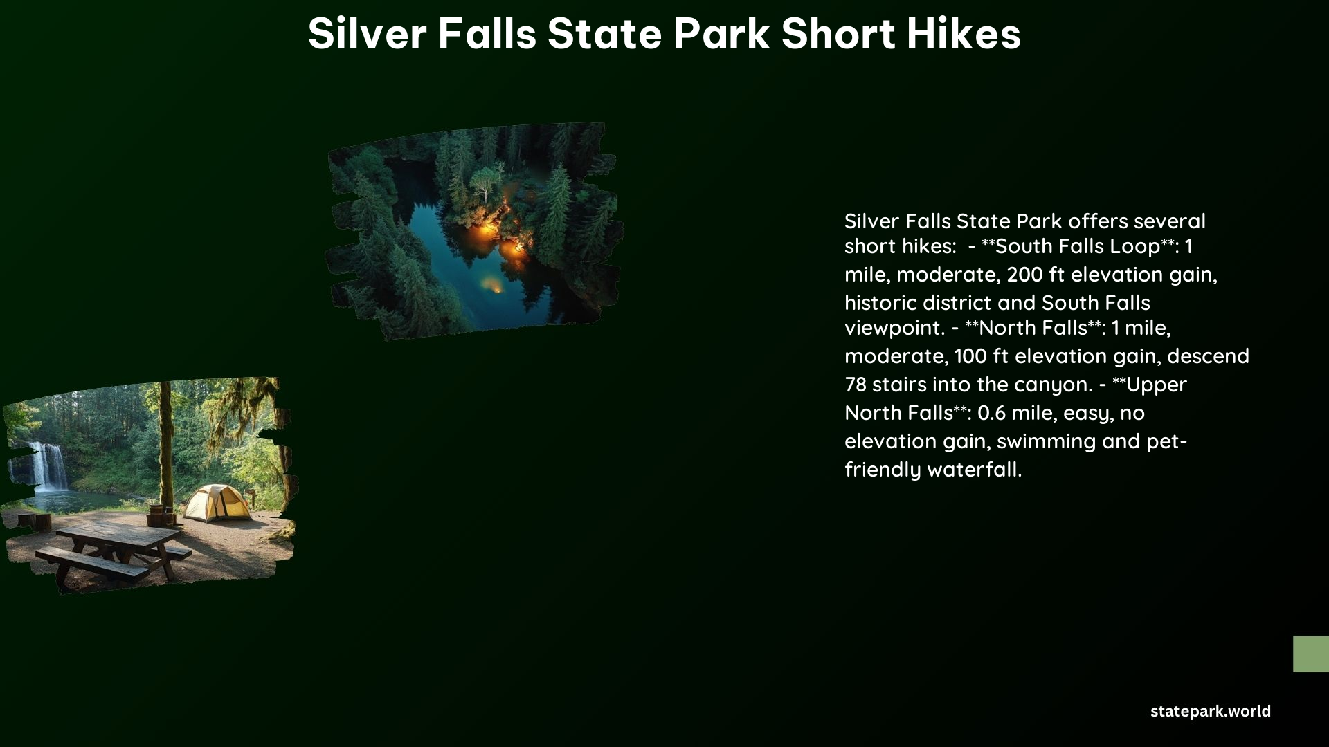 Silver Falls State Park Short Hikes