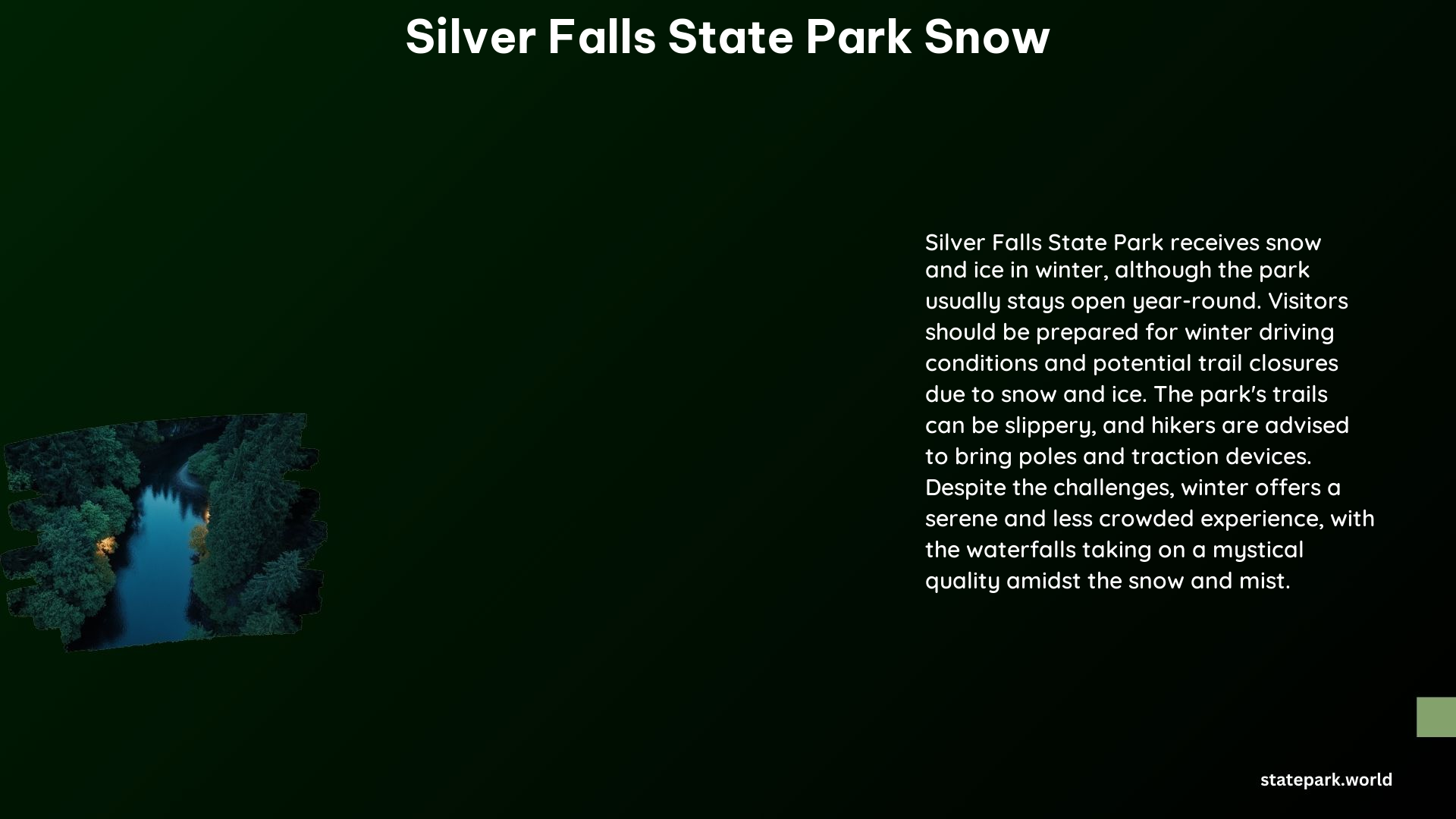 Silver Falls State Park Snow